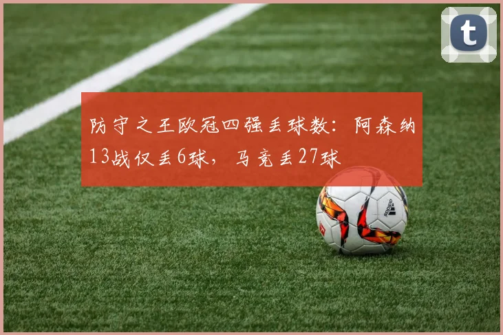 防守之王欧冠四强丢球数：阿森纳13战仅丢6球，马竞丢27球